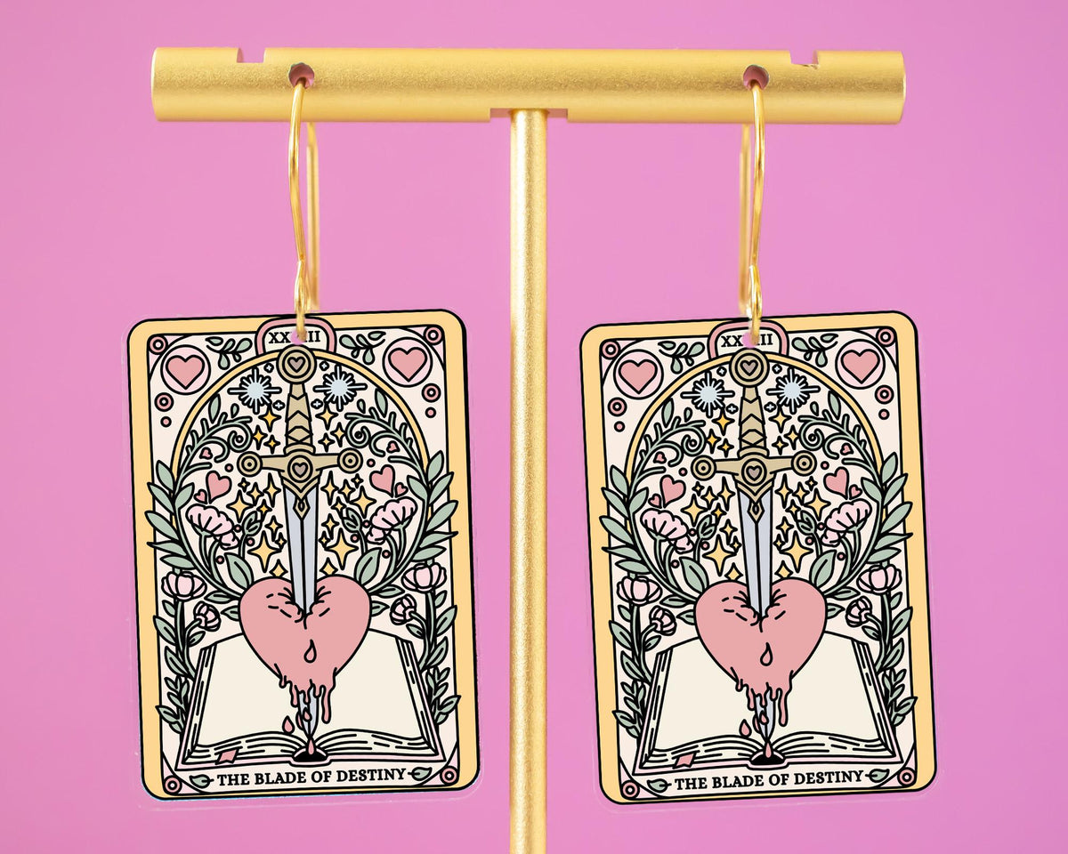 Tarot Card Romatasy Bookish Earrings