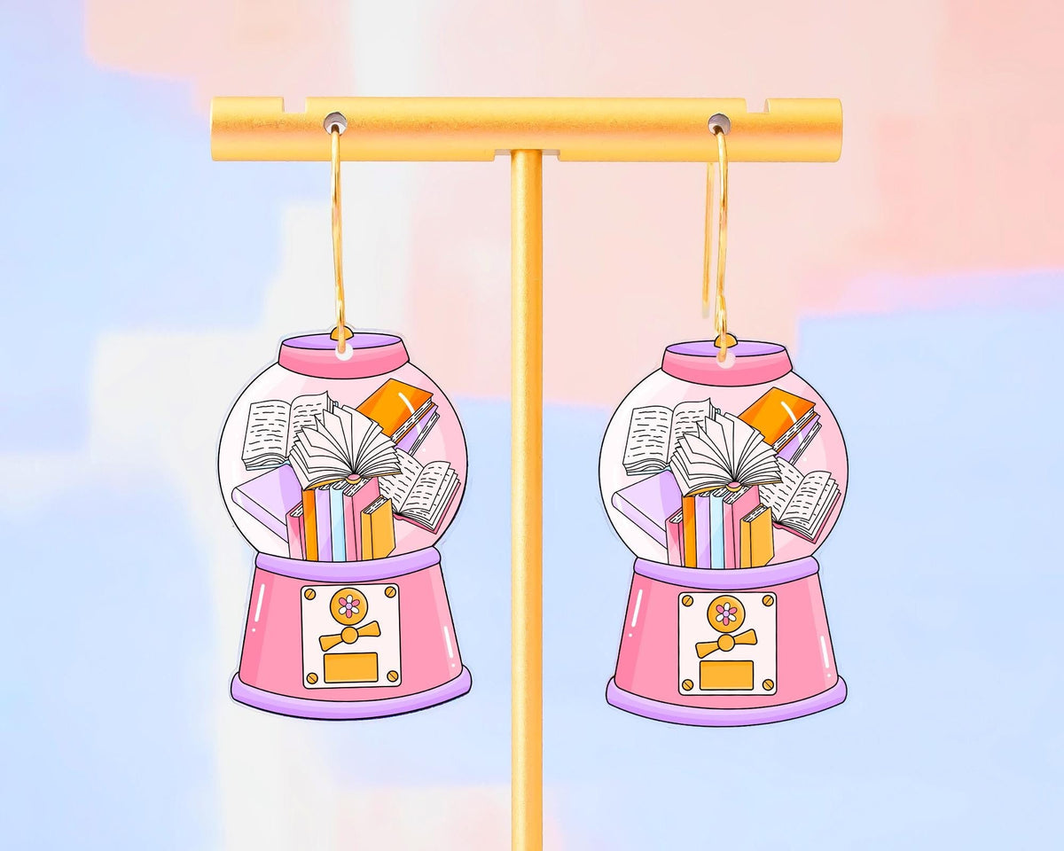 Book Gumball Machine Earrings