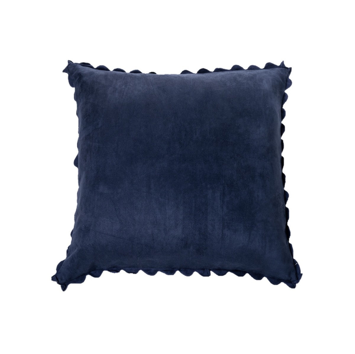 Oreiller européen bleu marin en suédine Ivory