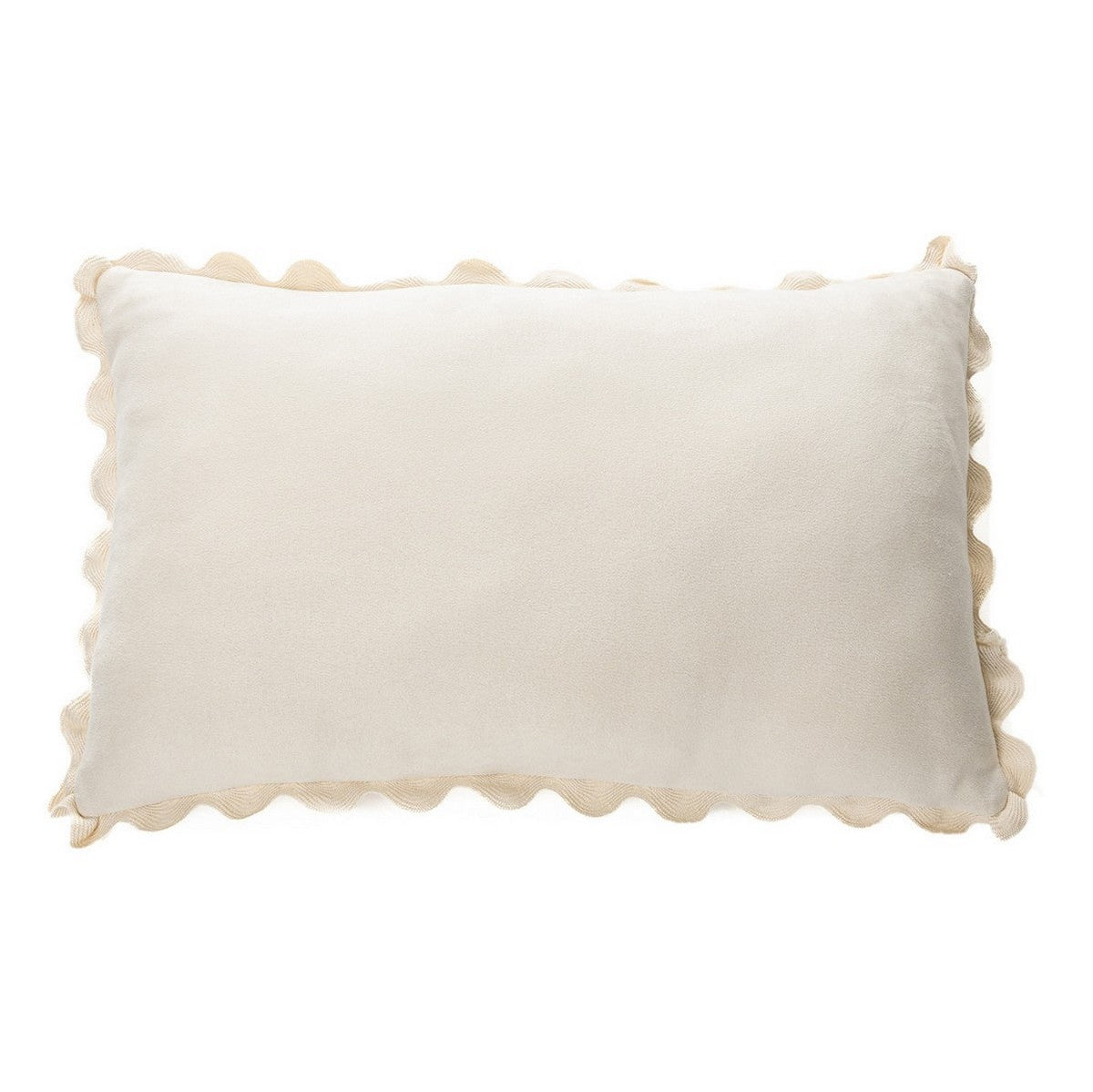 Coussin rectangulaire crème en suédine Ivory