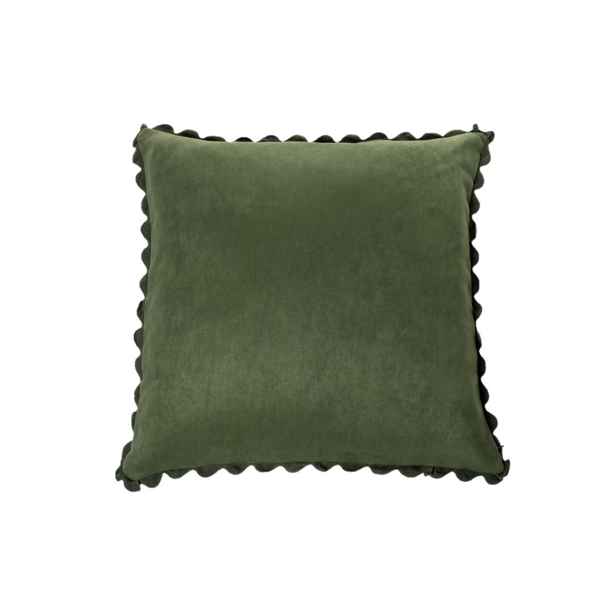 Oreiller européen vert en suédine Ivory