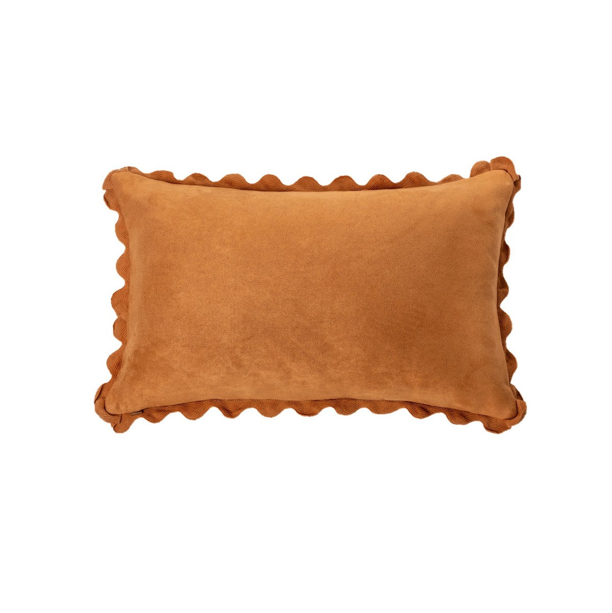 Coussin rectangulaire terracotta en suédine Ivory