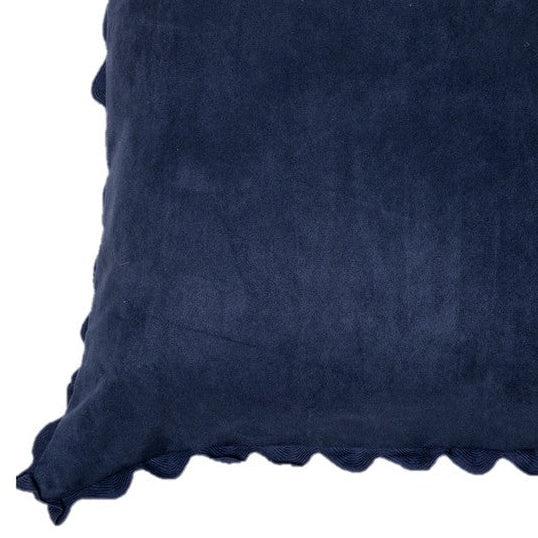 Oreiller européen bleu marin en suédine Ivory