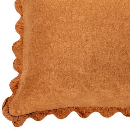 Coussin rectangulaire terracotta en suédine Ivory