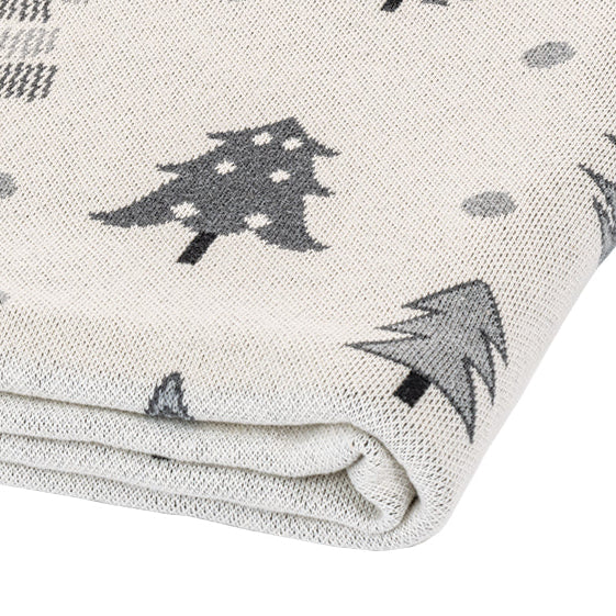 Jeté en tricot gris Noël