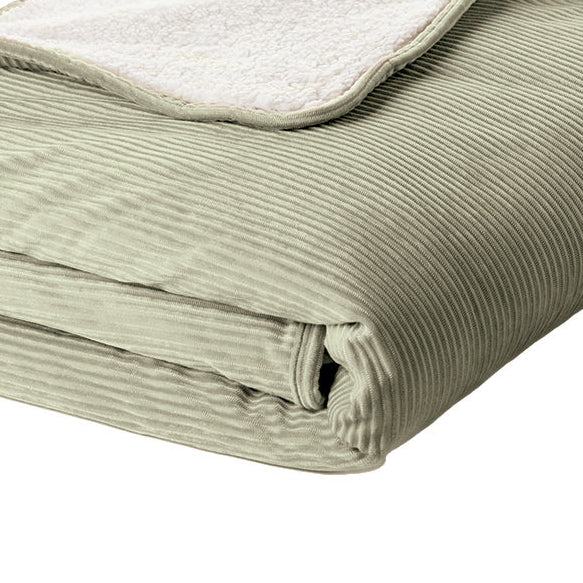 Jeté en velours côtelé sauge Corduroy