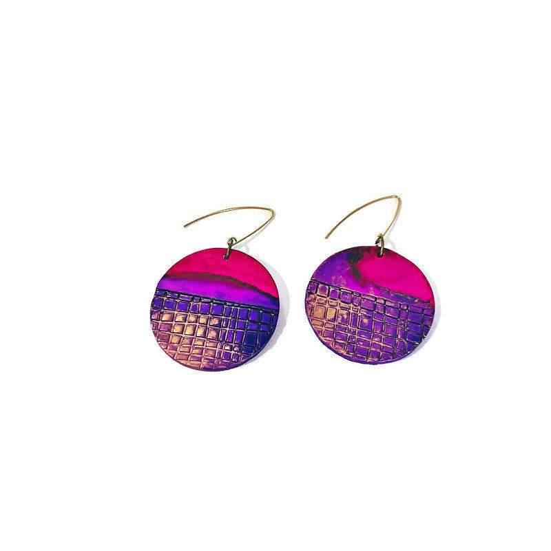 Large Abstract Disc Earrings for Fall- "Megan"