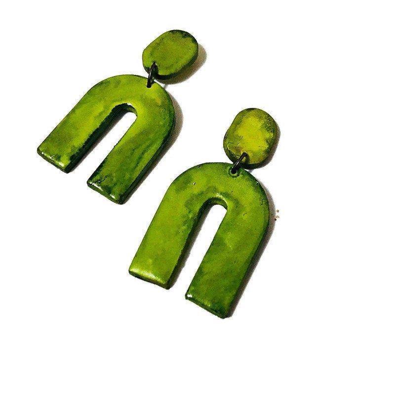 Arch Statement Earrings Handmade (Post or Clip On)- "Lucy"