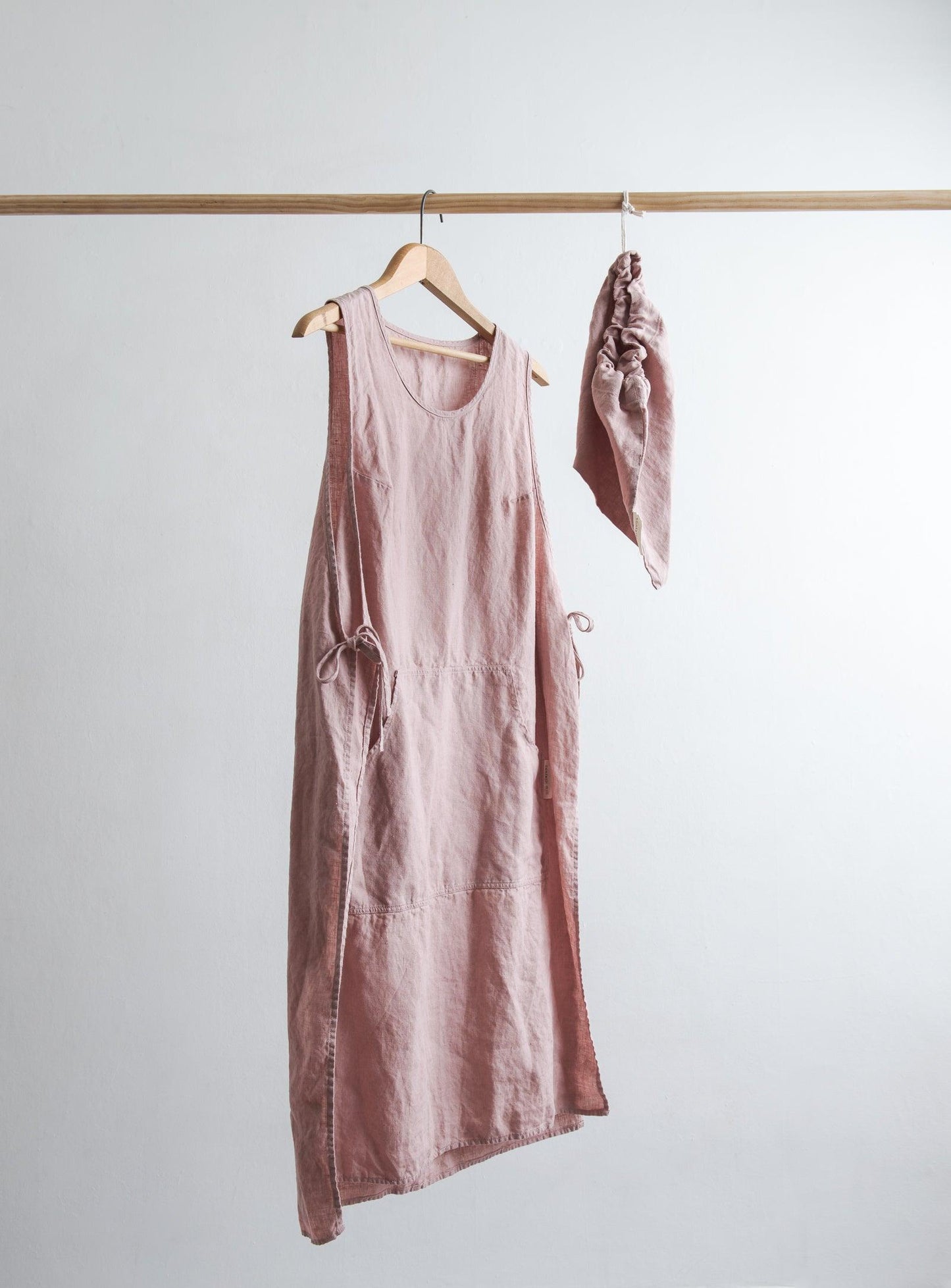 Linen Gardener Apron - Dusty-pink