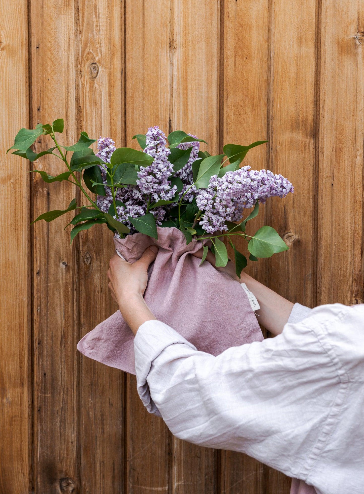 Linen Gardener Apron - Dusty-pink
