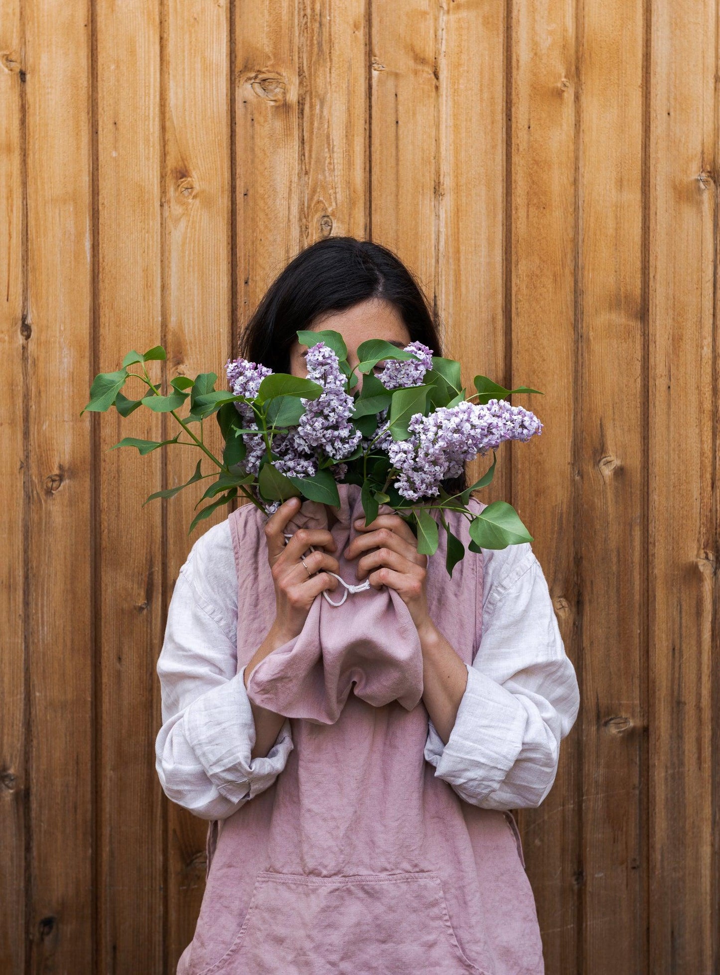 Linen Gardener Apron - Dusty-pink