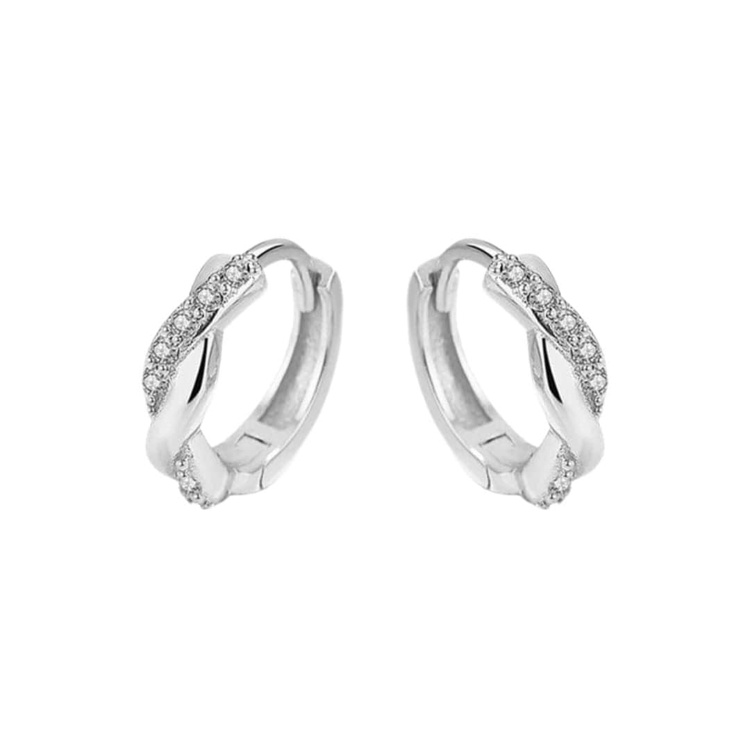 Boucles d'oreilles Huggies Scintillante Torsade en argent sterling