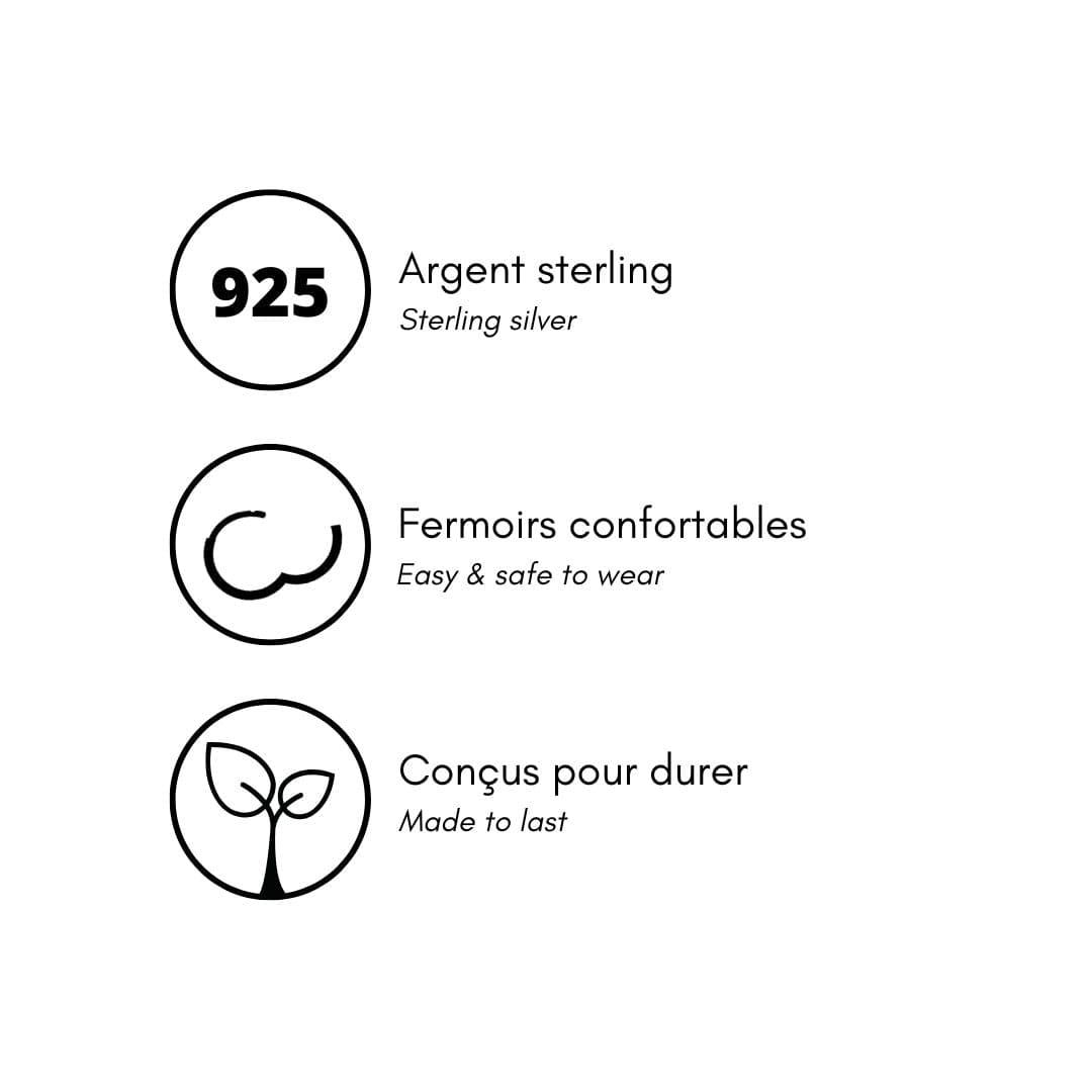 Boucles d'oreilles Huggies Scintillante Torsade en argent sterling