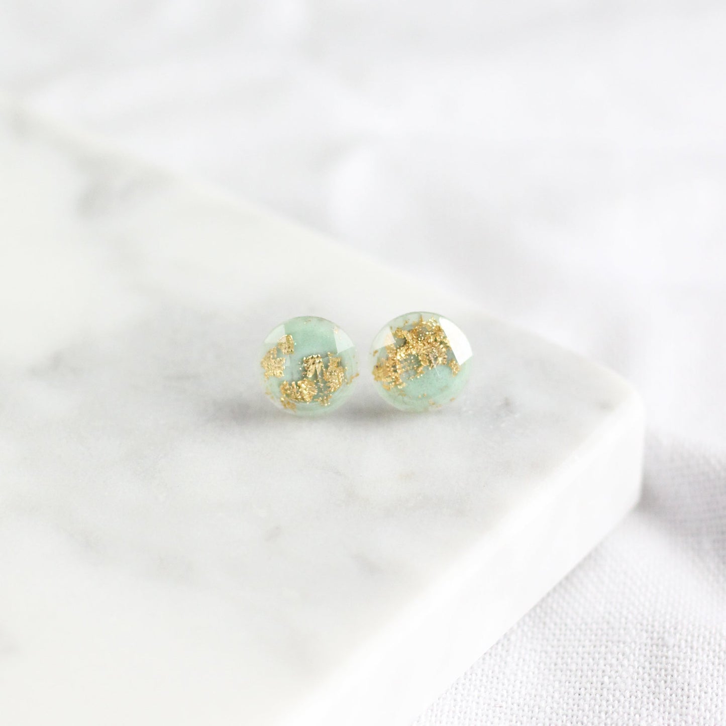 Mint & Gold Earrings