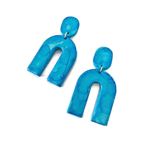 Arch Statement Earrings Handmade (Post or Clip On)- "Lucy"