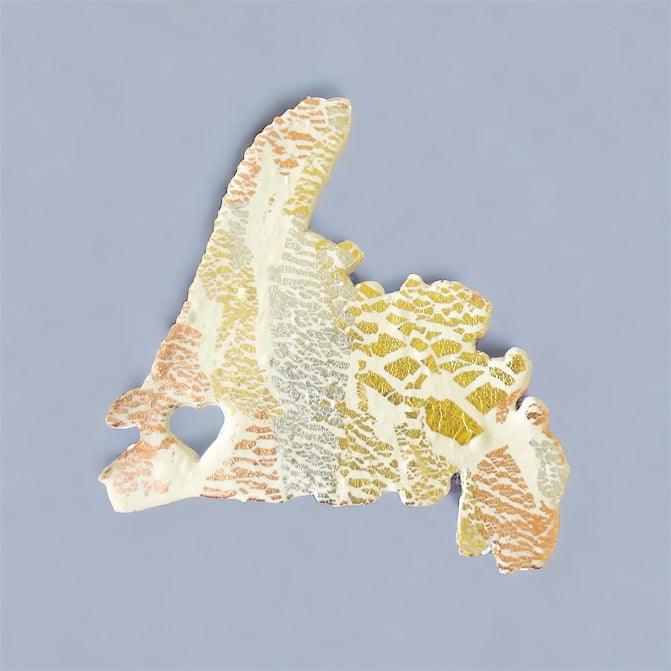 Newfoundland Fridge Magnet Handmade from Clay & Mixed Foil Flakes