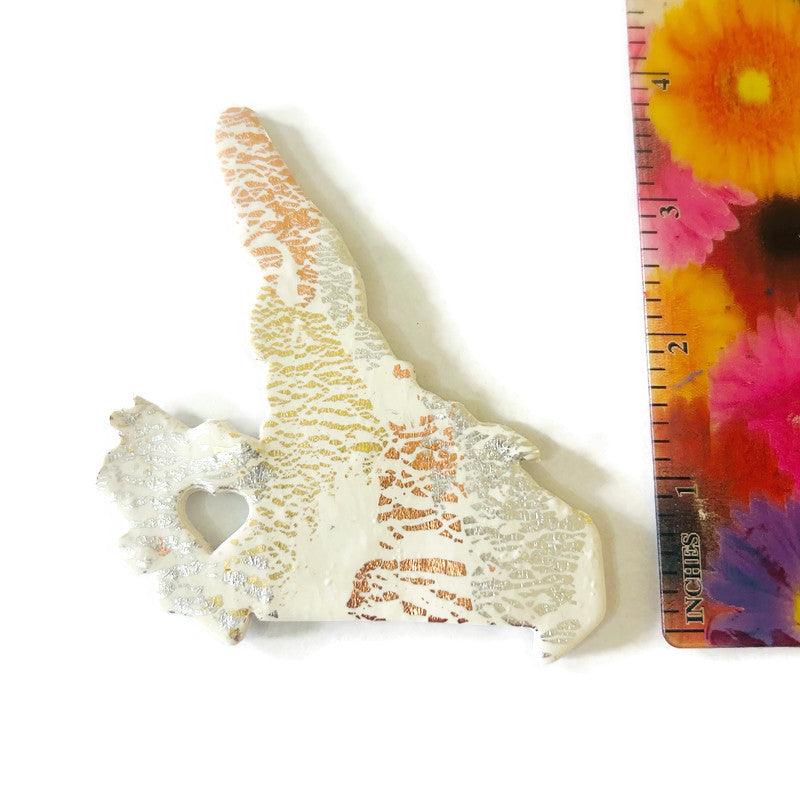 Newfoundland Fridge Magnet Handmade from Clay & Mixed Foil Flakes