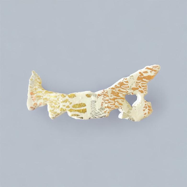 Newfoundland Fridge Magnet Handmade from Clay & Mixed Foil Flakes