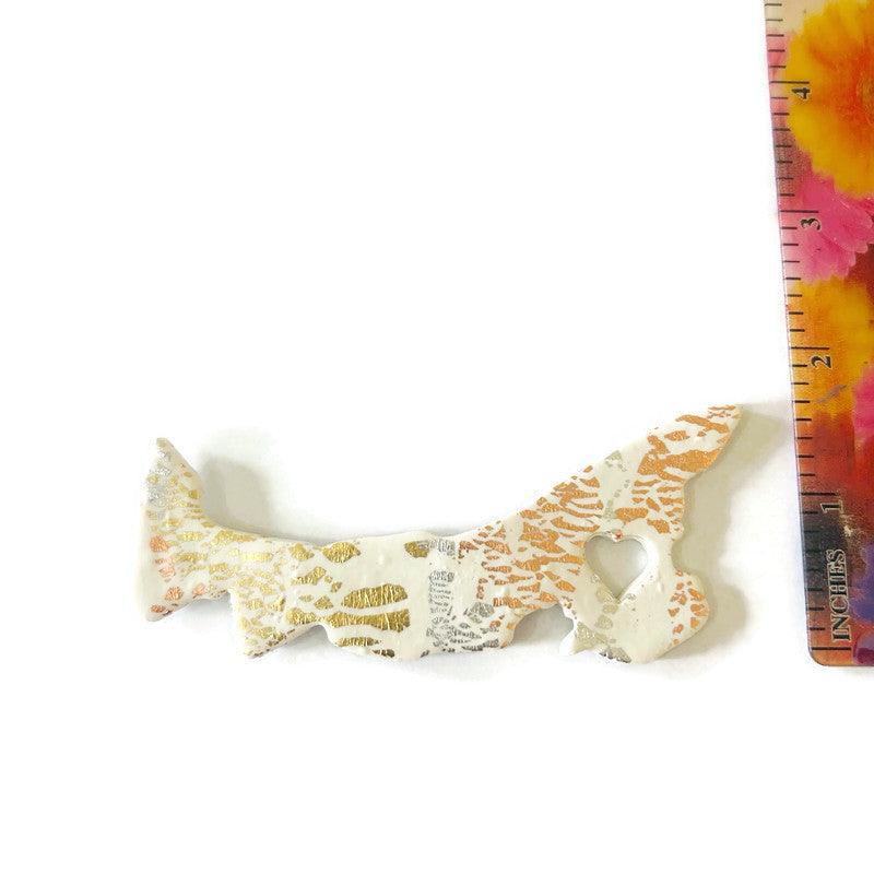 Newfoundland Fridge Magnet Handmade from Clay & Mixed Foil Flakes