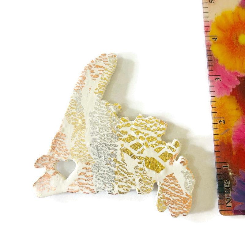 Newfoundland Fridge Magnet Handmade from Clay & Mixed Foil Flakes