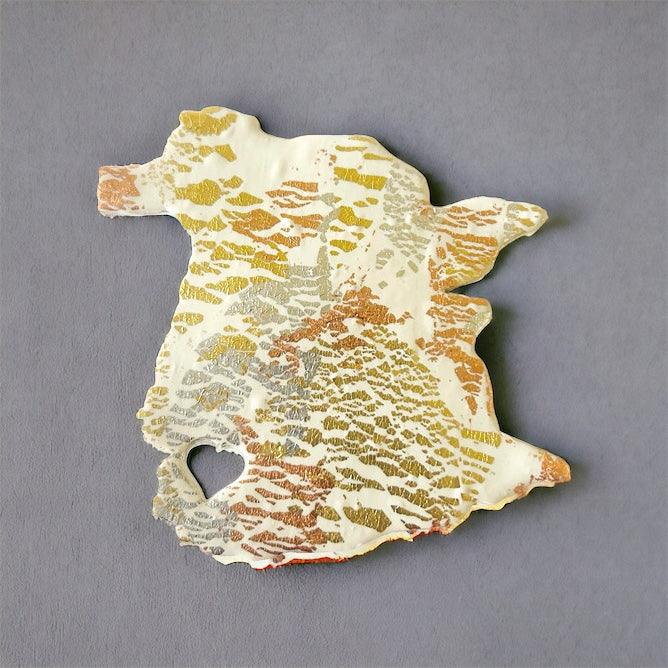 Newfoundland Fridge Magnet Handmade from Clay & Mixed Foil Flakes