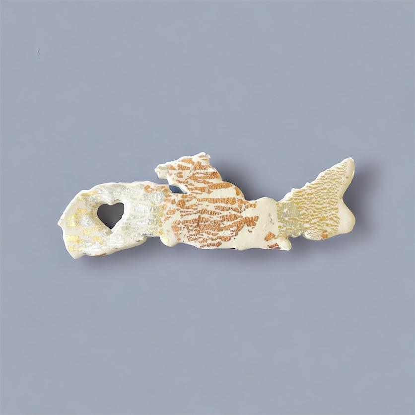 Newfoundland Fridge Magnet Handmade from Clay & Mixed Foil Flakes