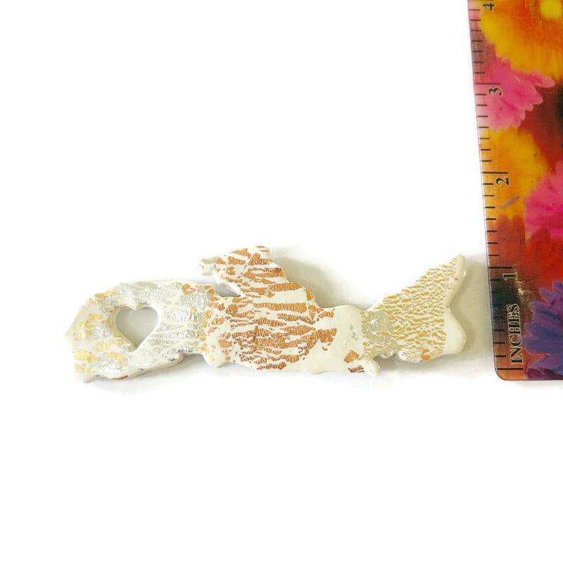 Newfoundland Fridge Magnet Handmade from Clay & Mixed Foil Flakes