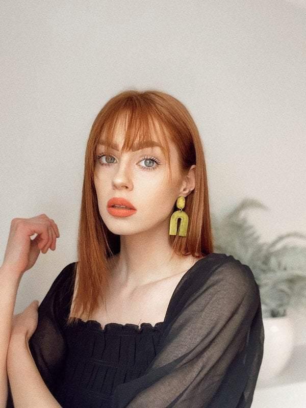 Arch Statement Earrings Handmade (Post or Clip On)- "Lucy"