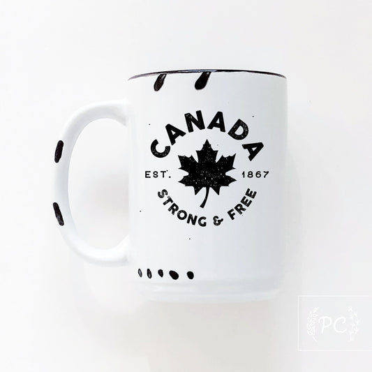canada strong and free est. 1867 | ceramic mug