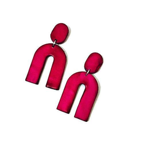 Arch Statement Earrings Handmade (Post or Clip On)- "Lucy"