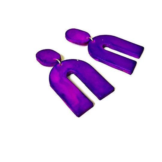 Arch Statement Earrings Handmade (Post or Clip On)- "Lucy"
