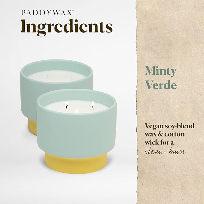 Color Block 16 oz Candle - Minty Verde