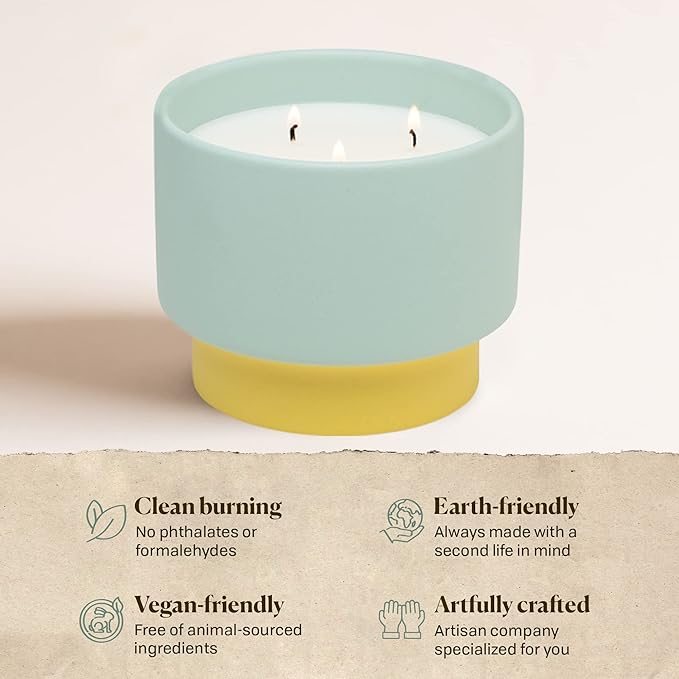 Color Block 16 oz Candle - Minty Verde