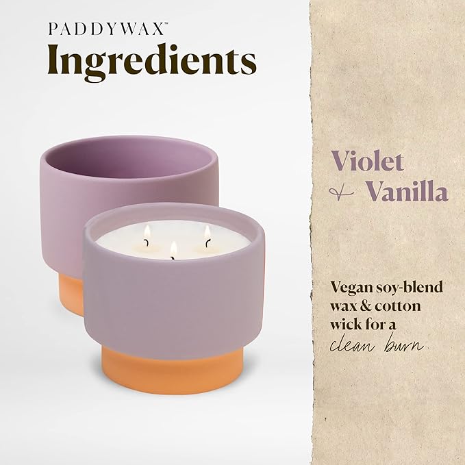 Color Block 16 oz Candle - Violet + Vanilla