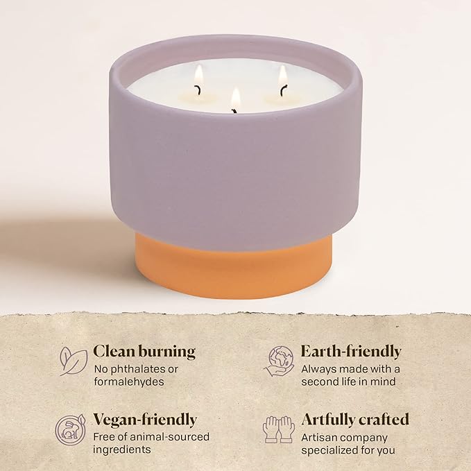 Color Block 16 oz Candle - Violet + Vanilla