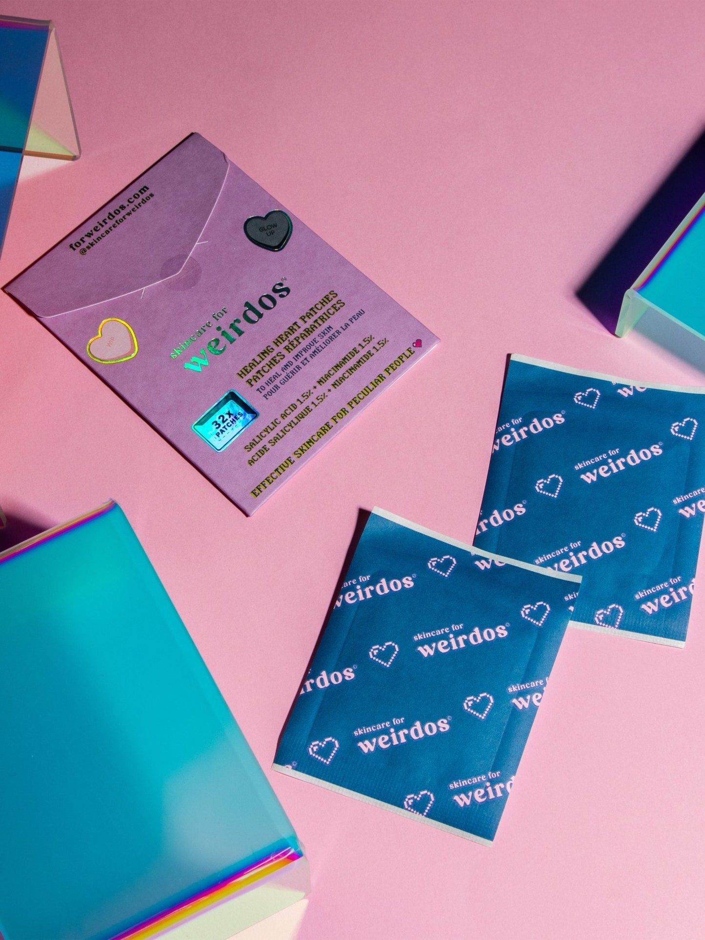 32 healing heart pimple patches