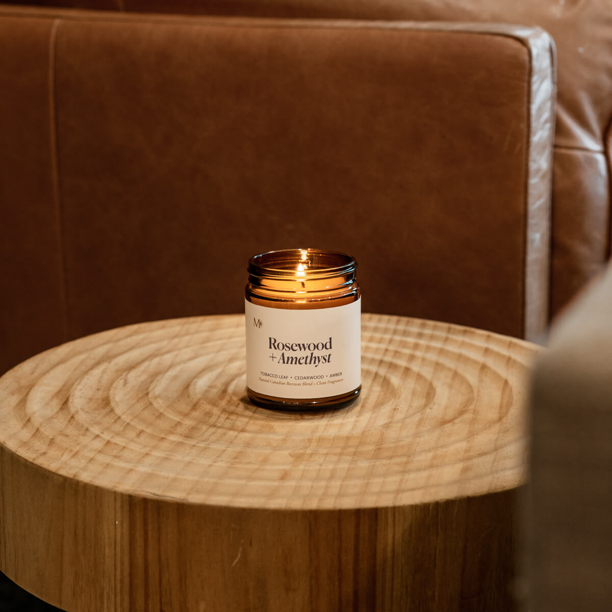 Rosewood + Amethyst Candle