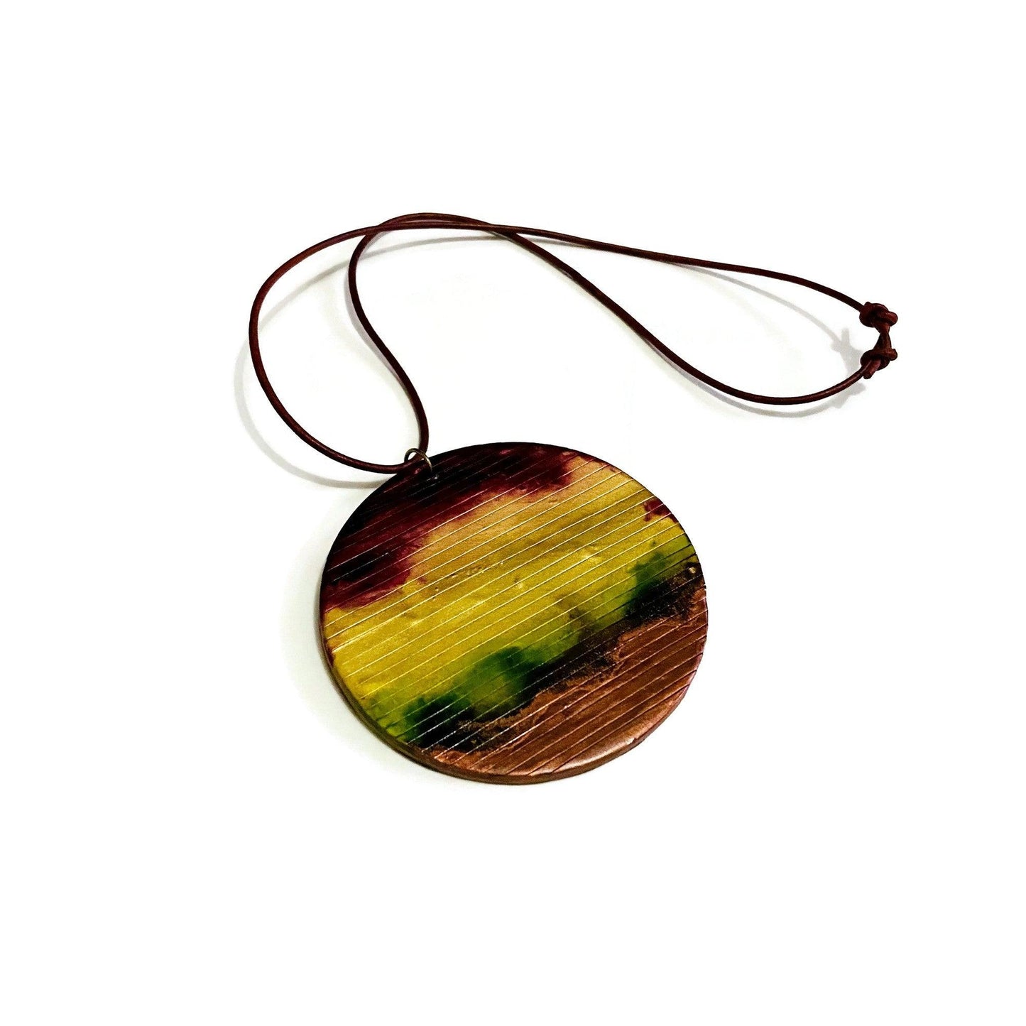 Rustic Chunky Circle Pendant Necklace