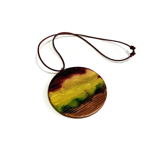 Rustic Chunky Circle Pendant Necklace