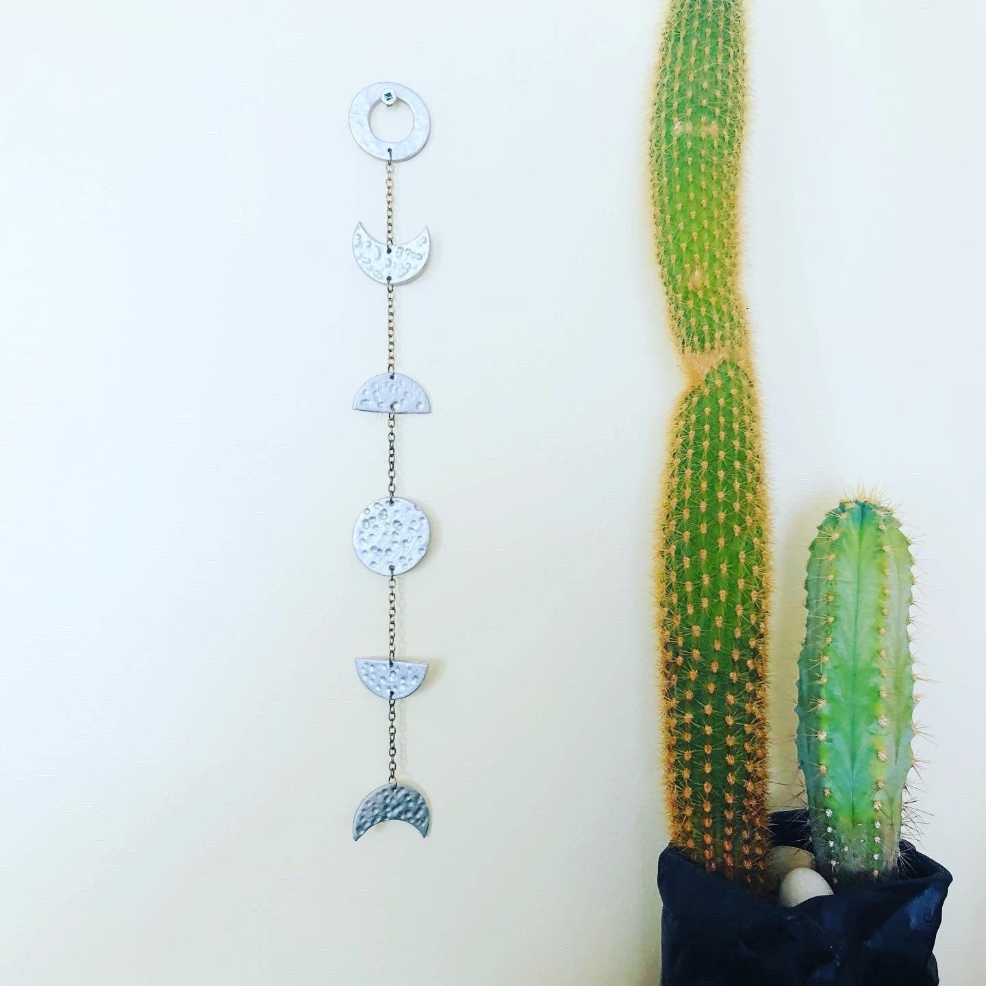 Silver Moon Phase Wall Hanging