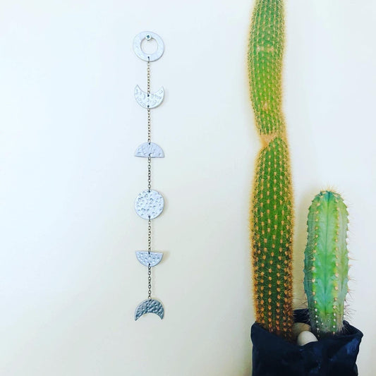 Silver Moon Phase Wall Hanging