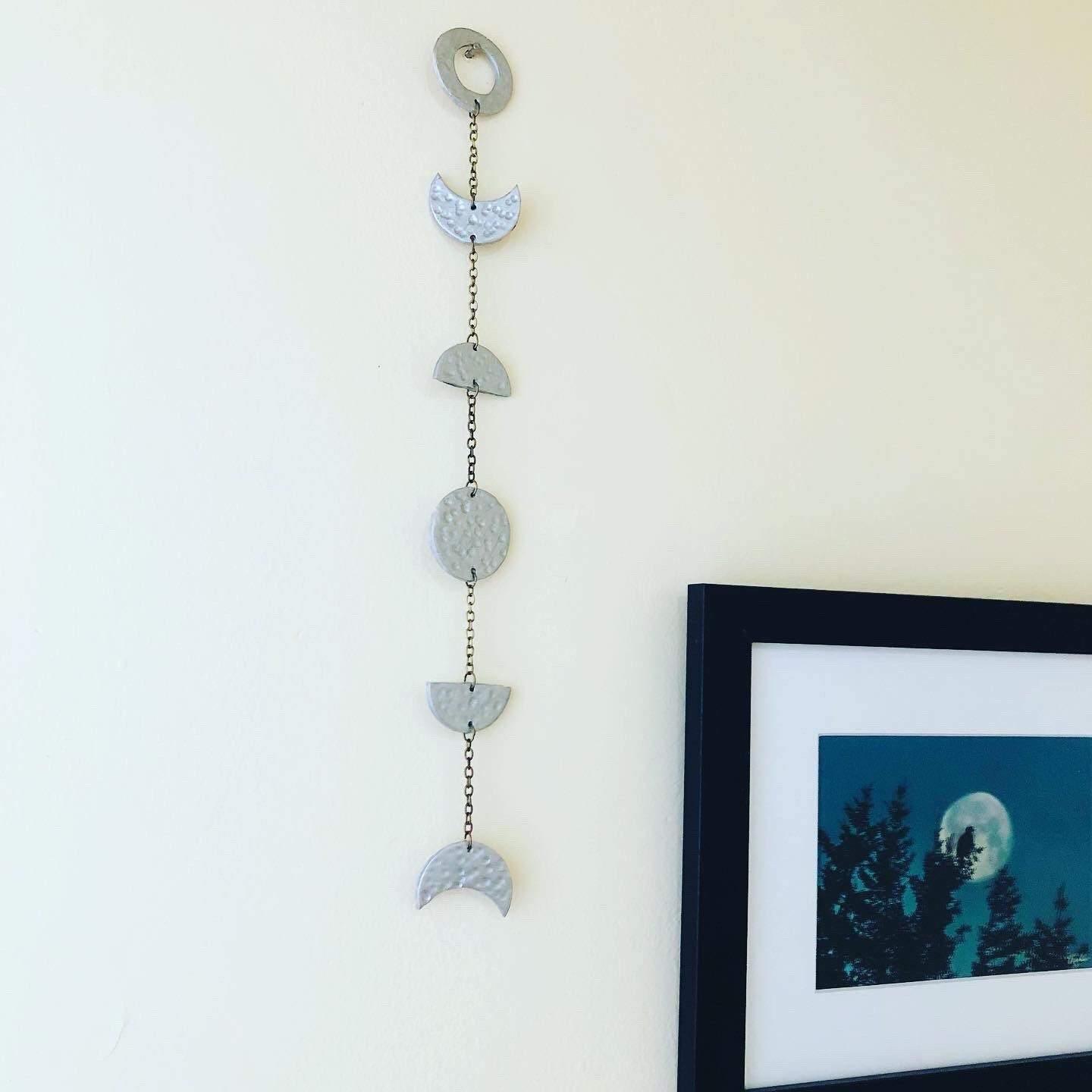 Silver Moon Phase Wall Hanging
