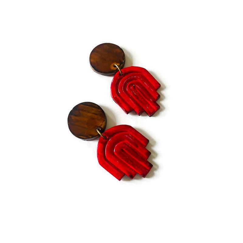 Small Art Deco Earrings Post or Clip Ons