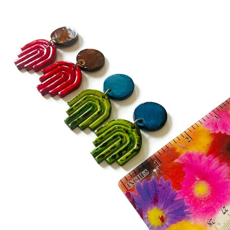 Small Art Deco Earrings Post or Clip Ons