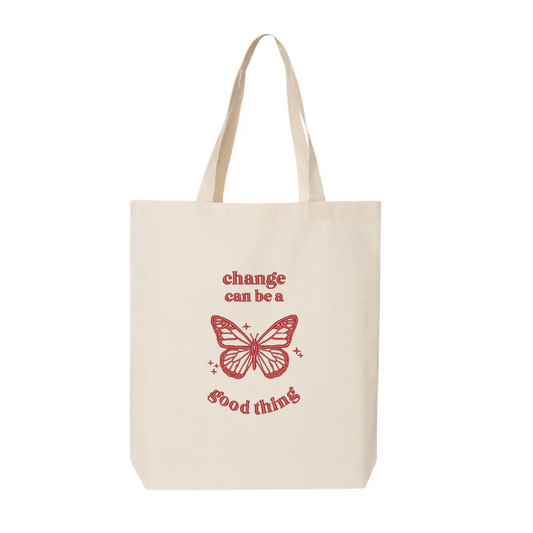 Tote bag "Change can be a good thing" brodé