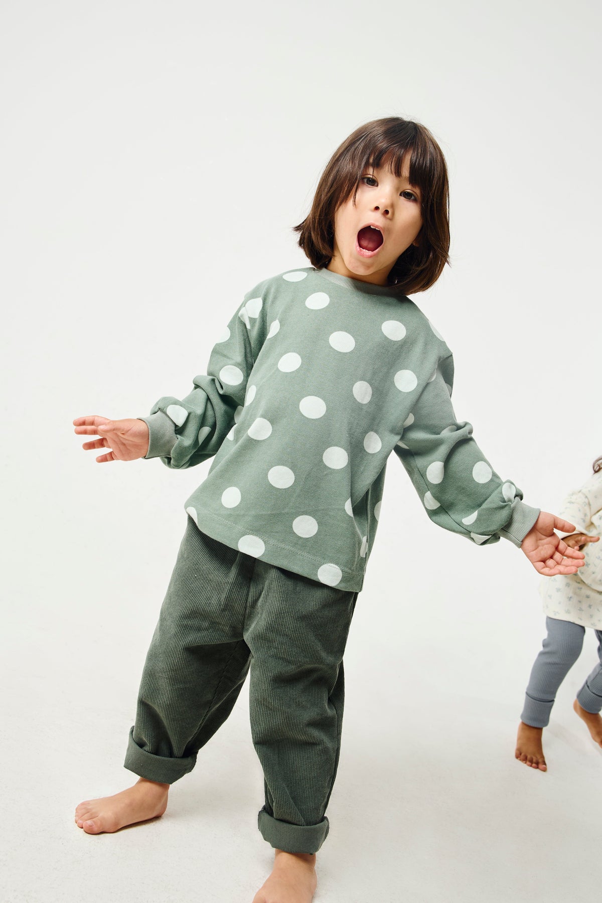 Grow With Me Shirt | Sage Green Dots