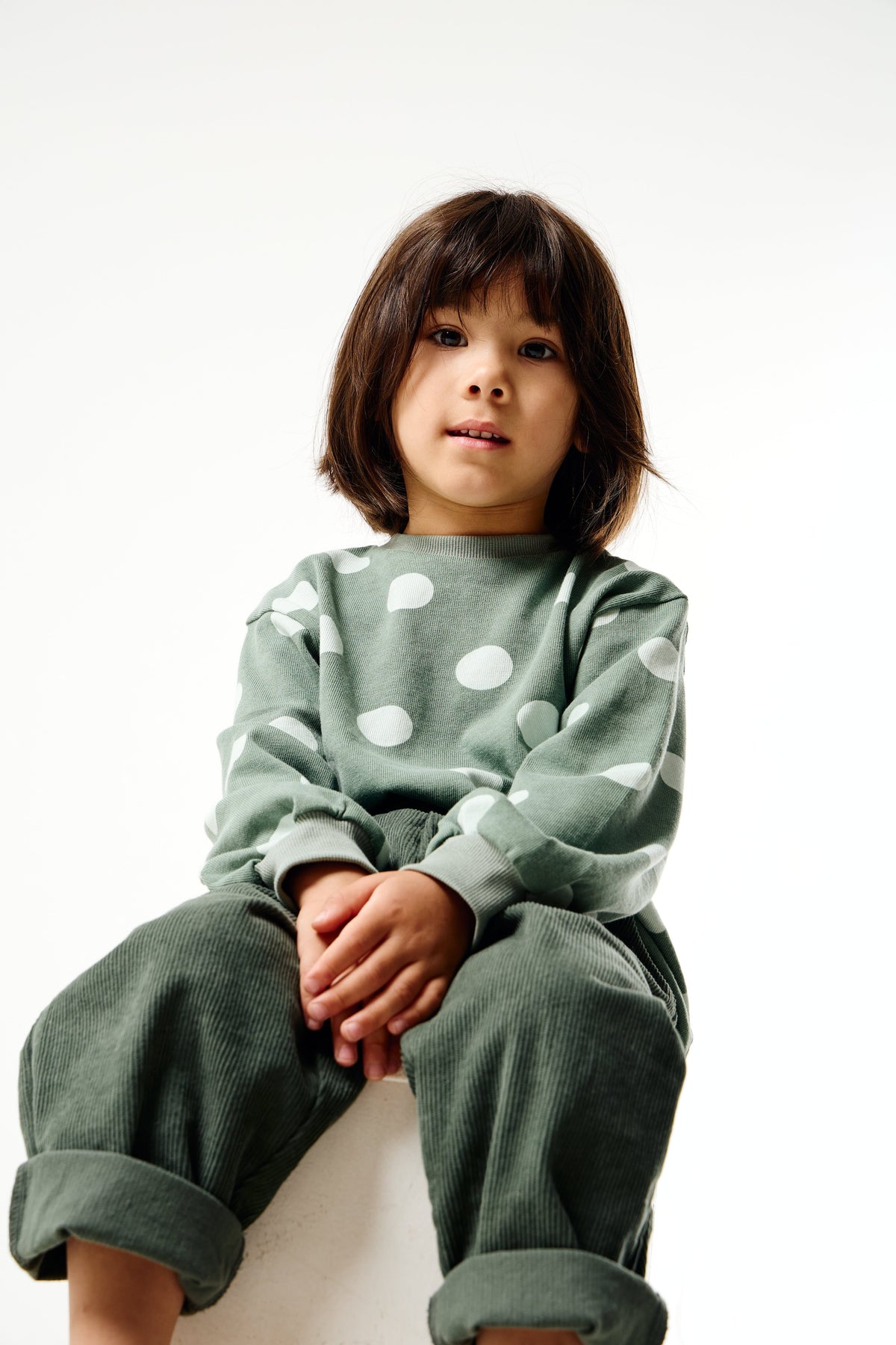 Grow With Me Shirt | Sage Green Dots